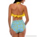 Womens High Waist Swimsuit Adjustable Halter Backless Swimsuit Size S-XL Yellow B07C5FNJXP